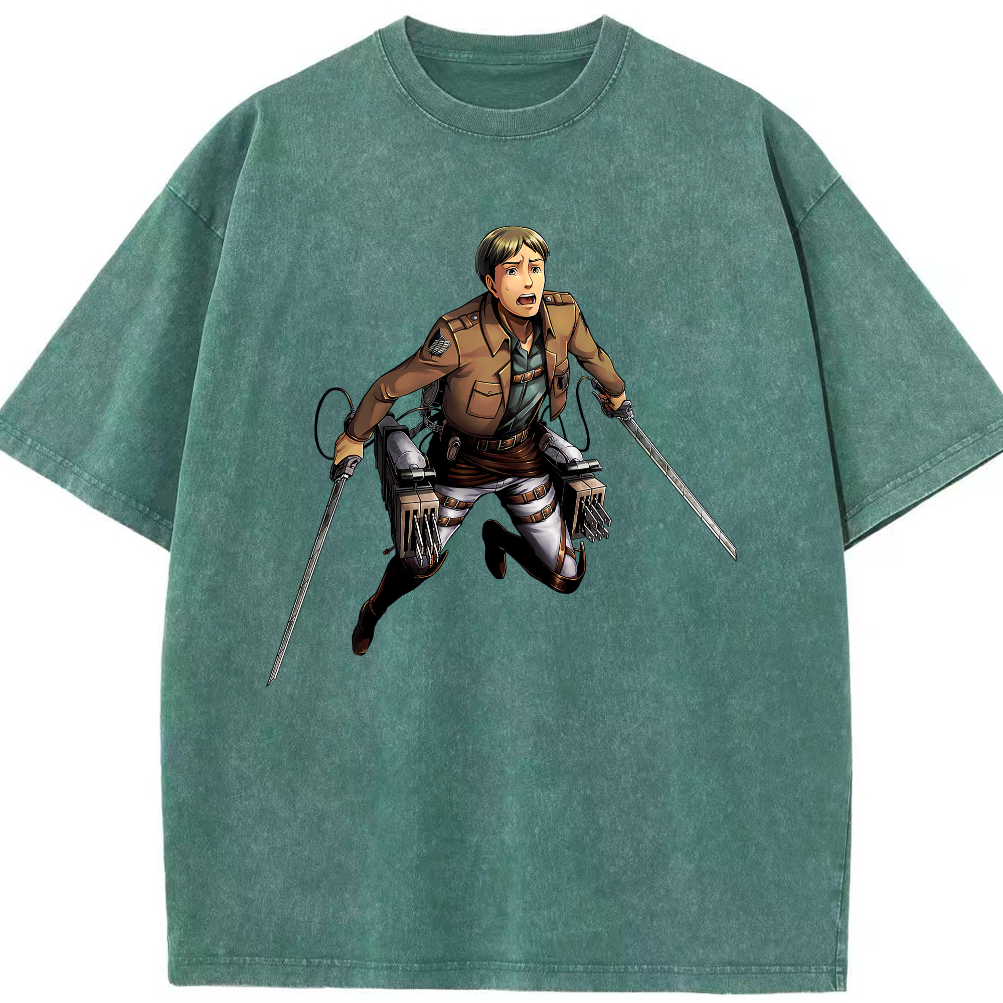（画像用） 進撃の巨人 Attack on Titan 綿100% ヴィンテージ風 半袖Tシャツ（フロントプリント）